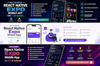 develop a react native expo mobile app for ios and android