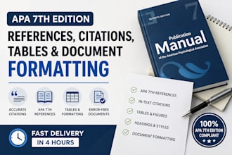 fix apa 7th edition references, citations, and document formatting in 4 hours
