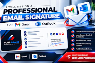 design a professional HTML email signature for gmail and outlook signature