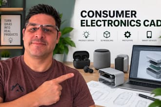 design consumer electronics cad, smart device enclosure, 3d product prototype