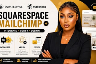 integrate squarespace with mailchimp, verify domain records and design branded