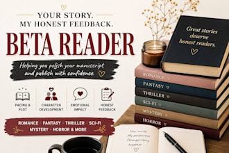 be your romance beta reader for romance fantasy thriller fiction