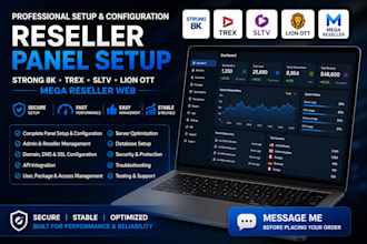 configure reseller panel, strong 8k, trex, sltv, lion ott, mega, reseller web