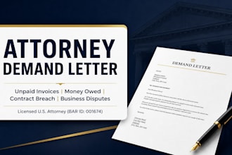 draft a legal demand letter for breach of contract and business disputes