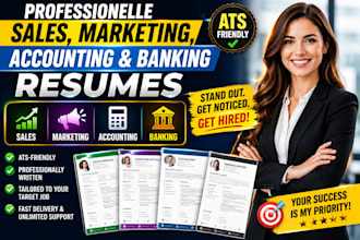 write sales, marketing, accounting, and banking resumes