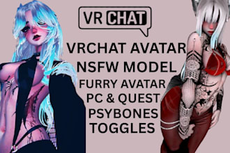 create a custom vrchat avatar vrc anime avatar furry avatar vr character nsfw