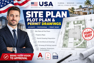 draw property map survey plan utility plan site plan permit set drawings