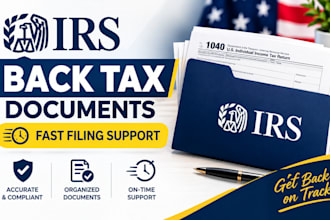 help you organize and prepare irs back tax document for fast filing support USA