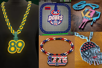 make custom print 3d hype chain turnover chain logo pendant stl for bambu studio