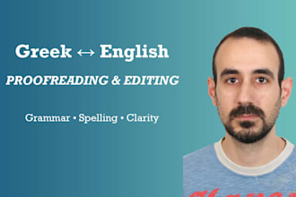 proofread and edit greek and english texts professionally