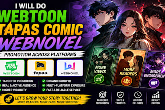 promote your webtoon, tapas comic, manga and webnovel across top platforms