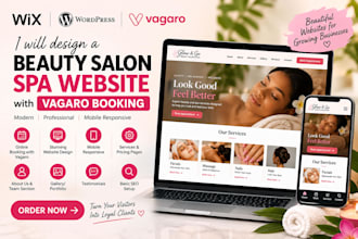 design wix beauty salon wordpress spa website with vagaro booking