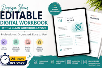 design your editable digital workbook with a clean workbook layout