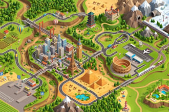 create illustrated tourism maps isometric map travel map city map