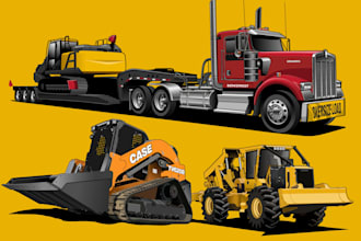 create vehicle and heavy equipment vector illustration