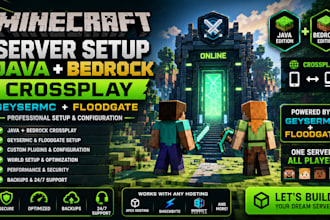 minecraft server setup java bedrock crossplay geysermc floodgate hosting pro