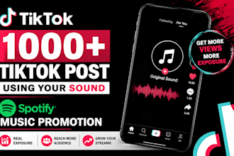 create 1000 post on tiktok using your sound or music
