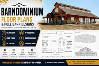 barndominium permit floor plans and pole barn home designs roof plan renderings