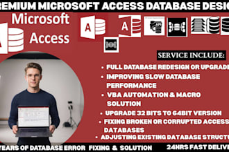 design or adjust microsoft access database as expert developer