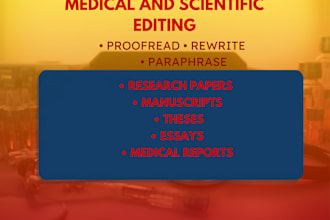 proofread and paraphrase your medical thesis or manuscript