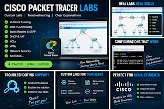 create and troubleshoot cisco ccna packet tracer labs
