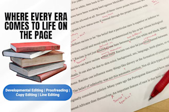 developmental edit historical fiction novel, proofread and edit thriller book