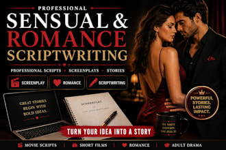 write and edit a sensual romance or adult drama script for film and video
