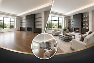create a realistic ai virtual staging for real estate photos and homes