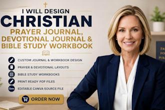 design christian prayer journal, devotional journal, bible study workbook