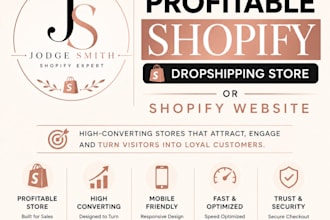 build a profitable shopify dropshipping store or shopify website