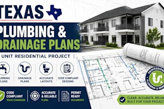 design texas plumbing and drainage plan for unit residential project