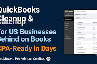 do quickbooks online cleanup and catchup bookkeeping for US businesses