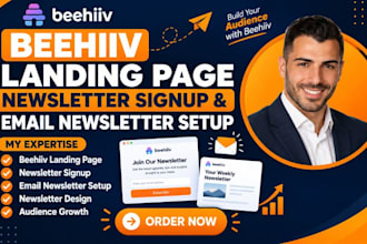 design beehiiv landing page newsletter signup behiiv email newsletter setup