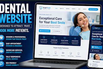 design a converting dental website for dentist dental clinic and practice