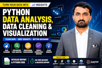do python data analysis, data cleaning and visualization