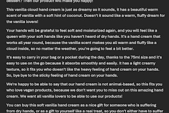 write beauty and lifestyle products