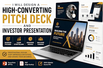 design high converting pitch desk and investor presentation