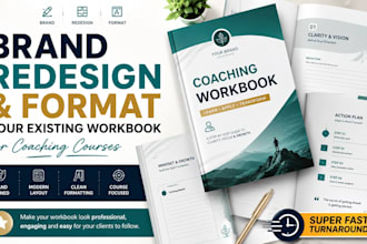 brand redesign and format your existing workbook for coaching courses