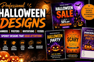 black friday banner designs, halloween banners posters invitations flyers design