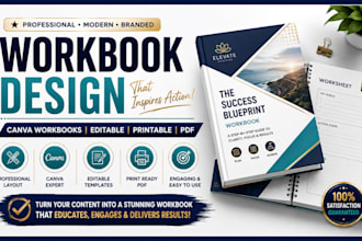 design a professional workbook, canva workbook, or PDF