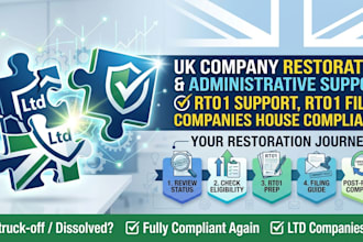 prepare UK company restoration and rt01 filing support