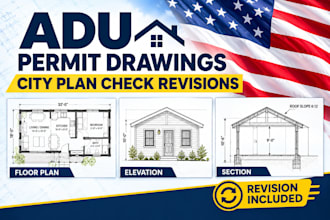 draft adu permit drawings and city plan check revisions