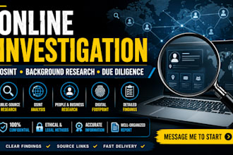 conduct professional online investigation and osint research