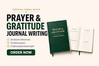 write a christian prayer and gratitude journal with scripture and guided prompts
