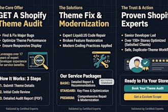 audit, fix, and modernize your shopify theme code