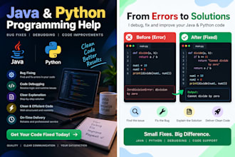 fix and debug your java or python code
