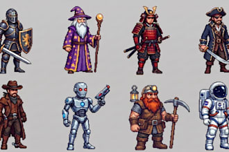 pixel art character sprite sheet pixel sprite 2d game character pixel animation