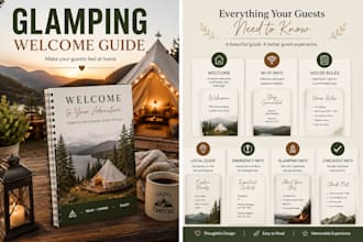 design a glamping welcome guide for your guests