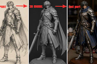 convert 2d to 3d model  image to stl miniatures character model for 3d printing