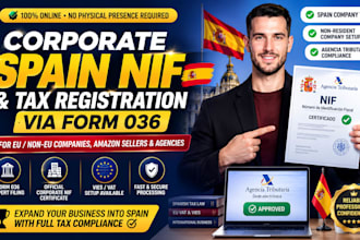 get corporate spain nif and tax registration via form 036